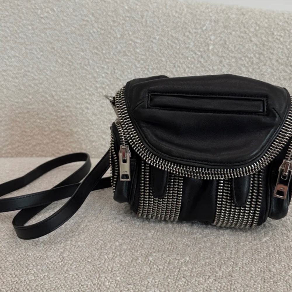 Authentic Alexander Wang Black Leather Micro Marti Shoulder Bag